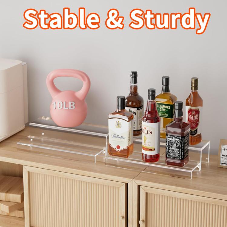 YX239 2-Tier Acrylic Wine Cabinet & Bottle Rack For Displaying Action Figures, Cakes, Perfumes