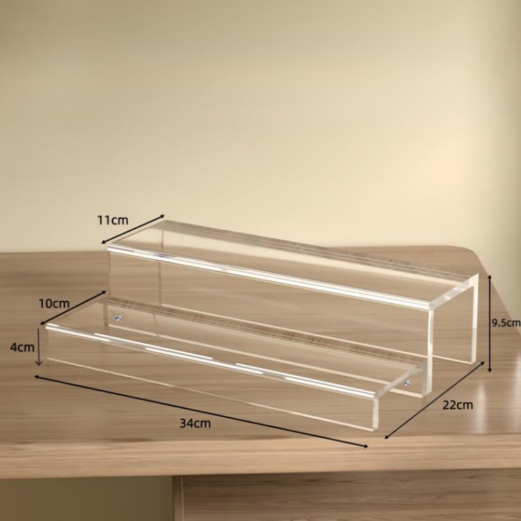 YX239 2-Tier Acrylic Wine Cabinet & Bottle Rack For Displaying Action Figures, Cakes, Perfumes