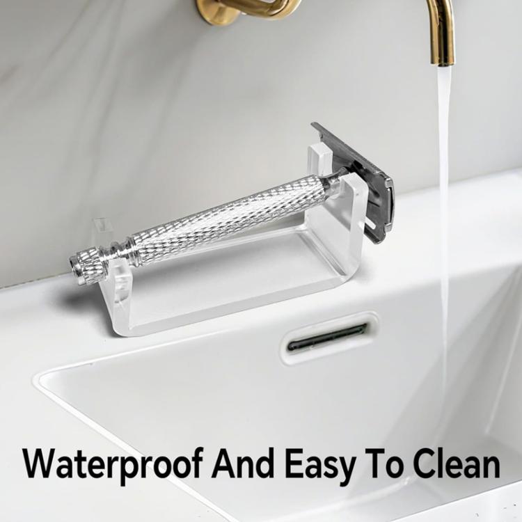 YX240 2pcs Acrylic Waterproof Shaver Holder Portable Bathroom Countertop Storage Rack