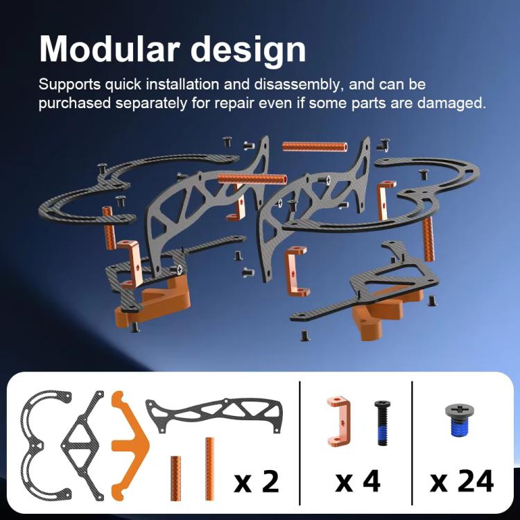 For DJI Neo RCSTQ Full Carbon Fiber Anti-collision Armor Crash Protection Bumper Guard - Orange