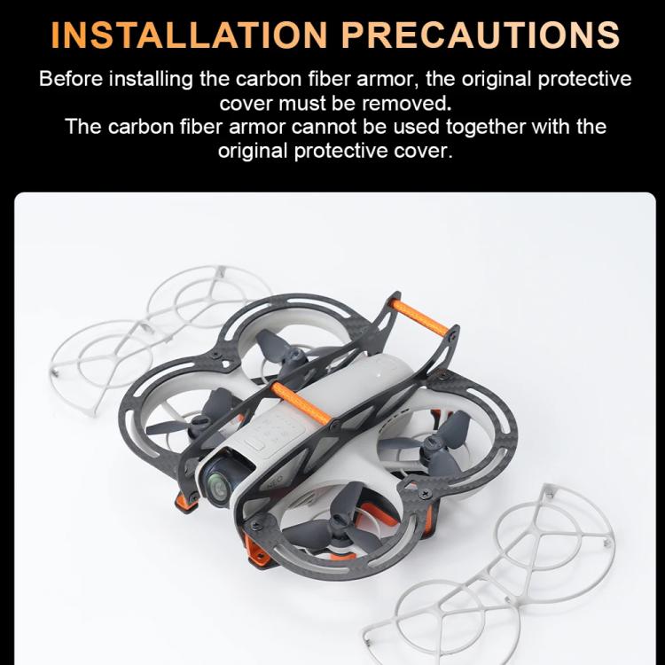 For DJI Neo RCSTQ Full Carbon Fiber Anti-collision Armor Crash Protection Bumper Guard - Orange