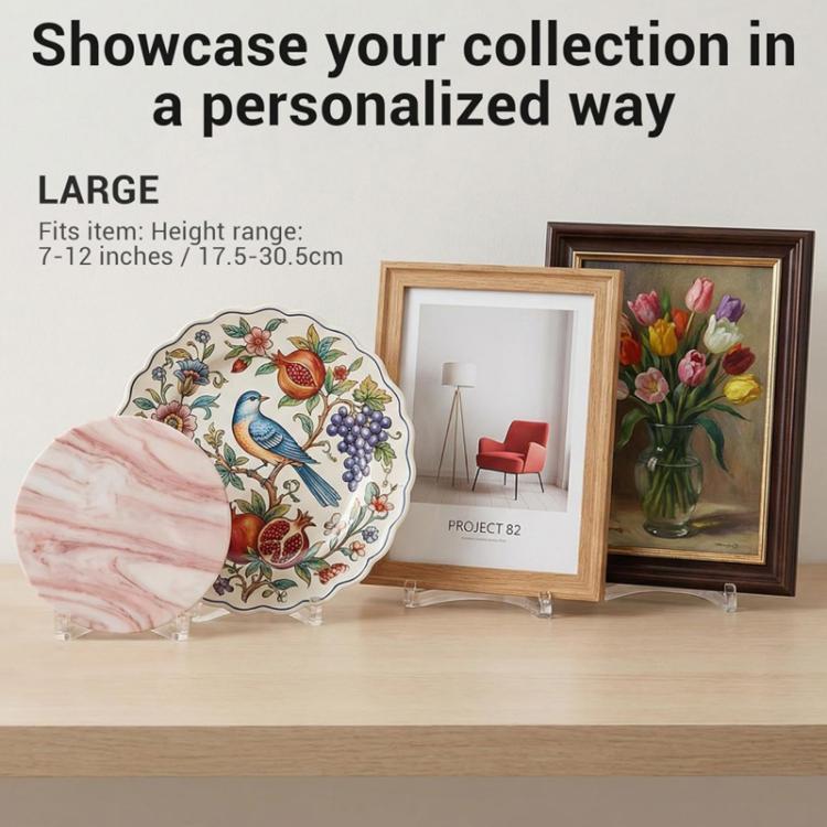 YX241 Adjustable Acrylic Photo Frame Stand For 7-12 Inch Frames, Plates & Books Display