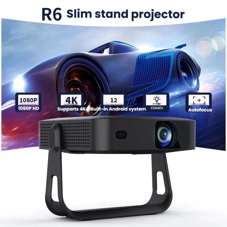 R6 Portable Ultra-Thin Projector HD 1080P Auto-Focus Mini Home Projector US Plug