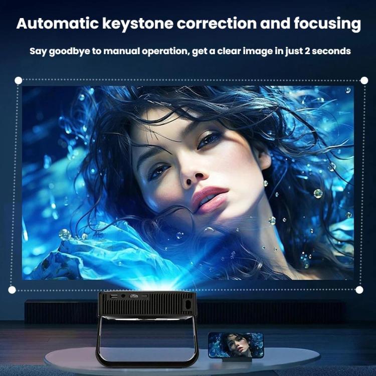 R6 Portable Ultra-Thin Projector HD 1080P Auto-Focus Mini Home Projector UK Plug