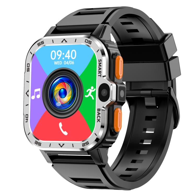 Eurasian African Versions 4G SIM Card Slot Rugged Sports Smartwatch With Google Play Store, Color: Silver 2+16G