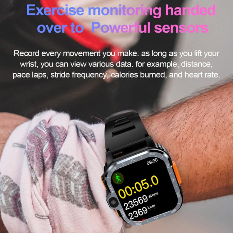 Eurasian African Versions 4G SIM Card Slot Rugged Sports Smartwatch With Google Play Store, Color: Black 4+64G