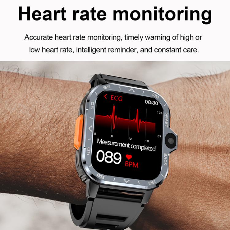 Eurasian African Versions 4G SIM Card Slot Rugged Sports Smartwatch With Google Play Store, Color: Silver 4+64G