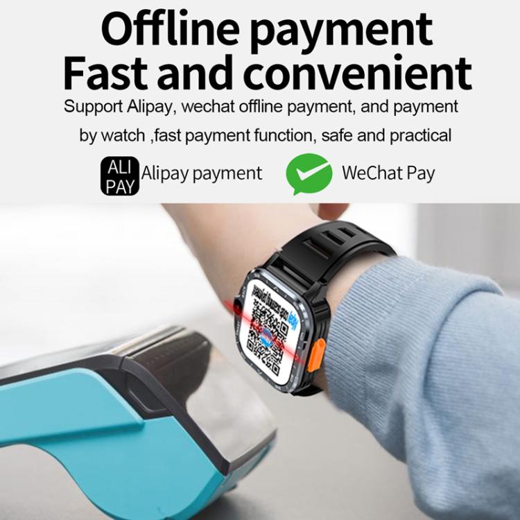 Eurasian African Versions 4G SIM Card Slot Rugged Sports Smartwatch With Google Play Store, Color: Black 2+16G