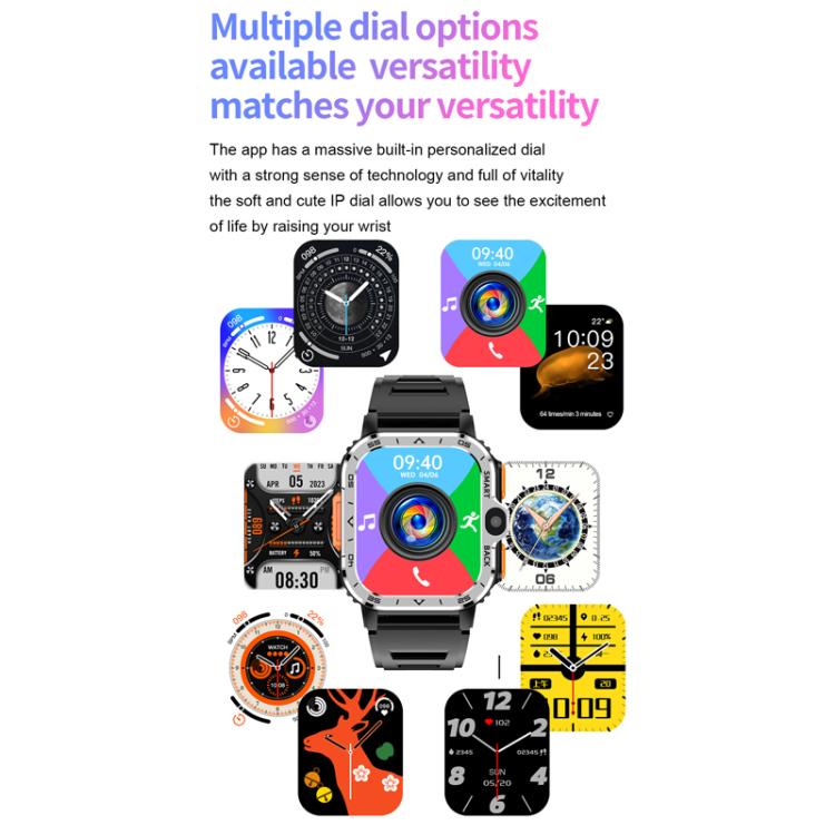 Eurasian African Versions 4G SIM Card Slot Rugged Sports Smartwatch With Google Play Store, Color: Silver 4+64G
