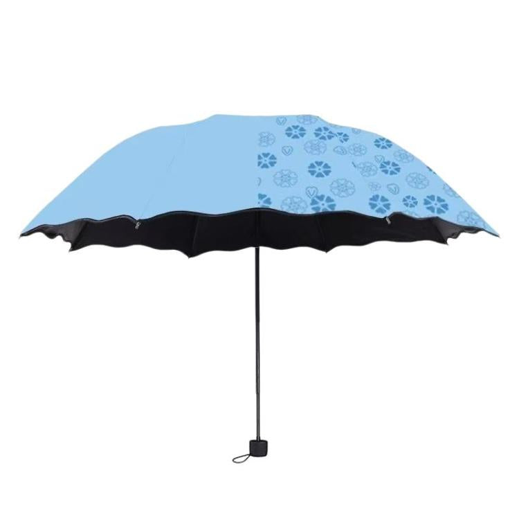 Three-fold Thickened Black Vinyl Sunshade Umbrella Blooms When Wet For Both Sunny and Rainy Days