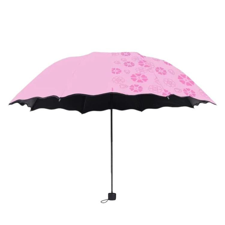 Three-fold Thickened Black Vinyl Sunshade Umbrella Blooms When Wet For Both Sunny and Rainy Days