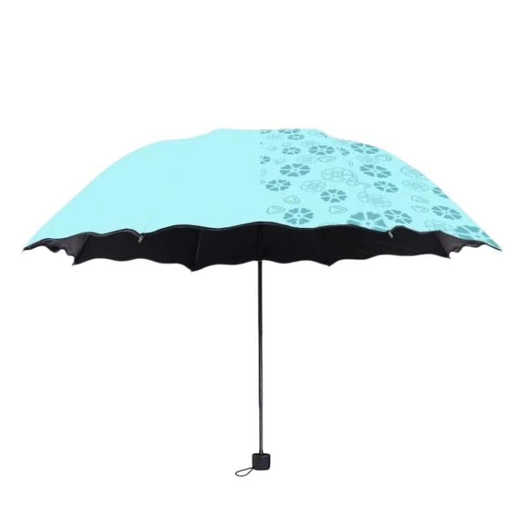 Three-fold Thickened Black Vinyl Sunshade Umbrella Blooms When Wet For Both Sunny and Rainy Days
