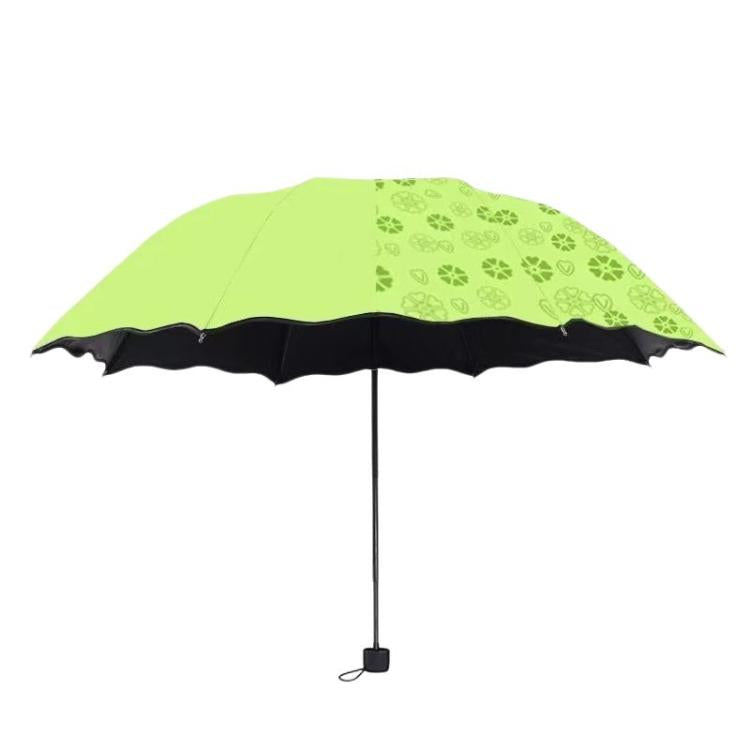 Three-fold Thickened Black Vinyl Sunshade Umbrella Blooms When Wet For Both Sunny and Rainy Days