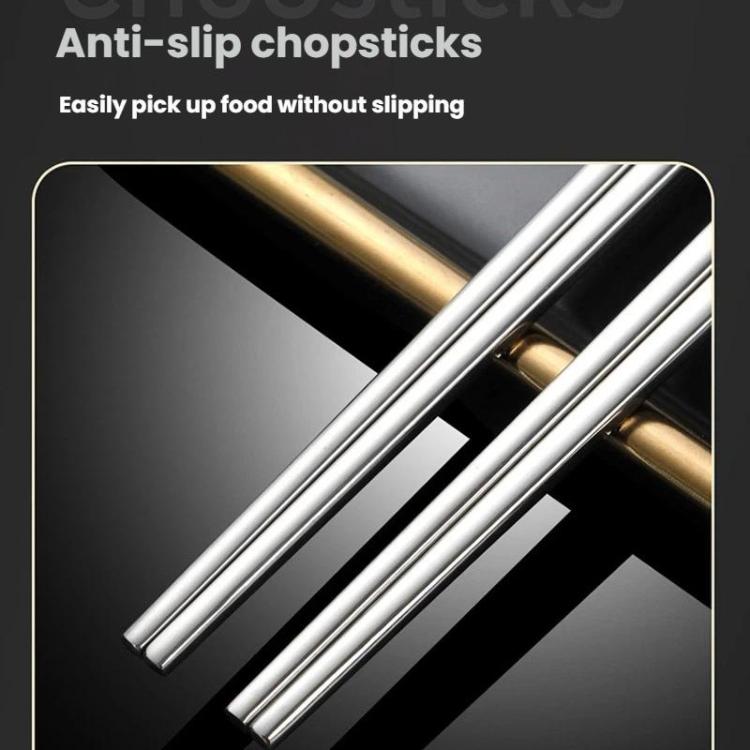 LsCook 24cm Square Chopsticks 304 Stainless Steel Food-Grade Tableware