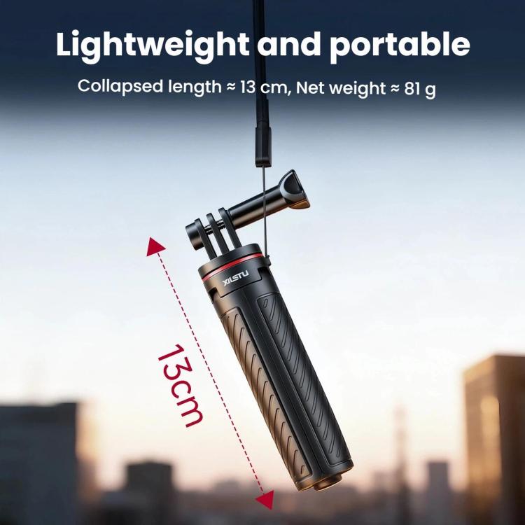 XILETU XS-22 Automatic Pop-Up Mini Tripod Selfie Stick 13-30cm Adjustable Extendable Monopod for Action Camera - Black