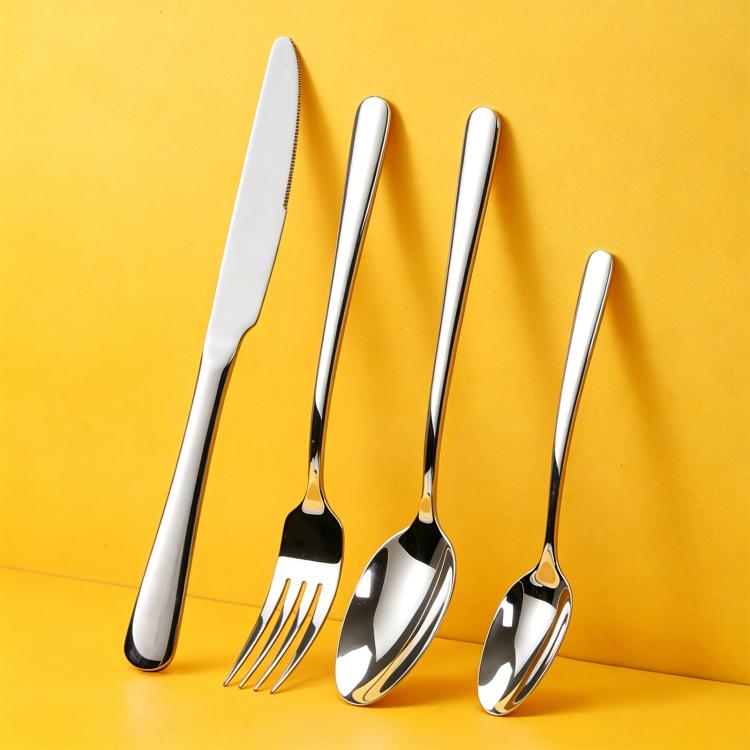 LsCook Stainless Steel Tableware, Spec: 304 No. 1 Fork+304 No. 1 Pointed Spoon+420 Knife+304 No.3 Pointed Tea Spoon