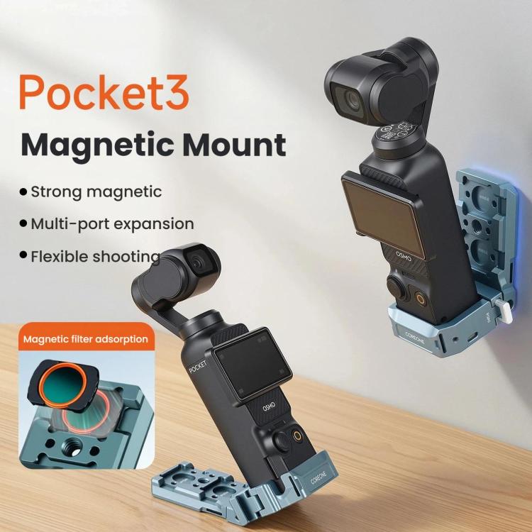 For DJI Osmo Pocket 3 COBONE Magnetic Extension Mount Quick-Release Adapter With 1/4-Inch Screw Hole & Cold Shoe CPK-2
