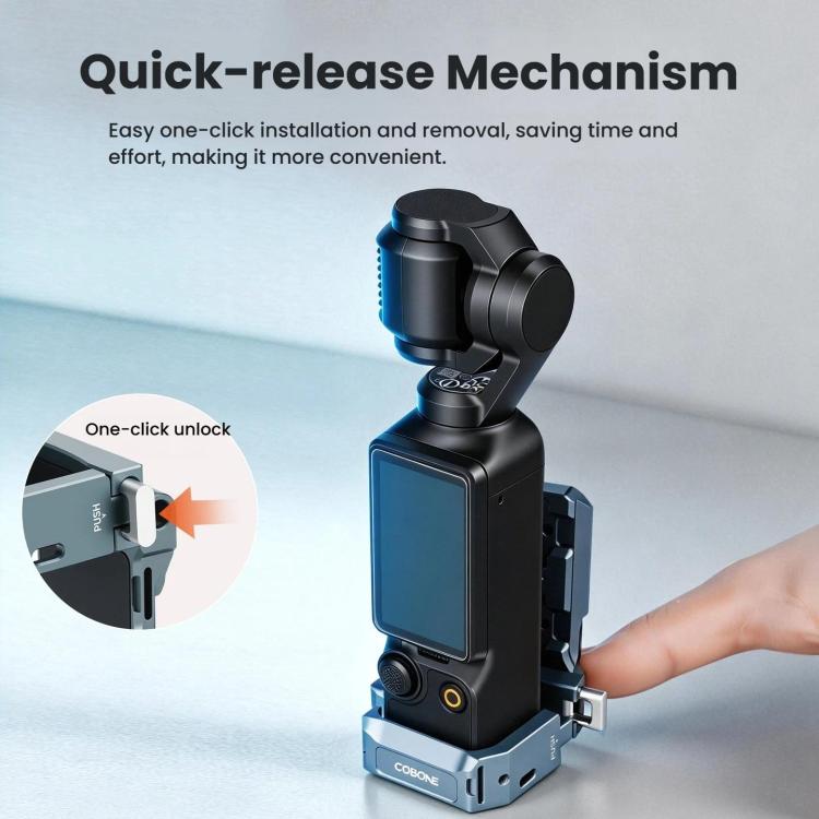 For DJI Osmo Pocket 3 COBONE Magnetic Extension Mount Quick-Release Adapter With 1/4-Inch Screw Hole & Cold Shoe CPK-2