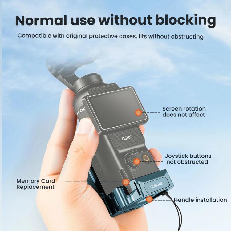 For DJI Osmo Pocket 3 COBONE Magnetic Extension Mount Quick-Release Adapter With 1/4-Inch Screw Hole & Cold Shoe CPK-2