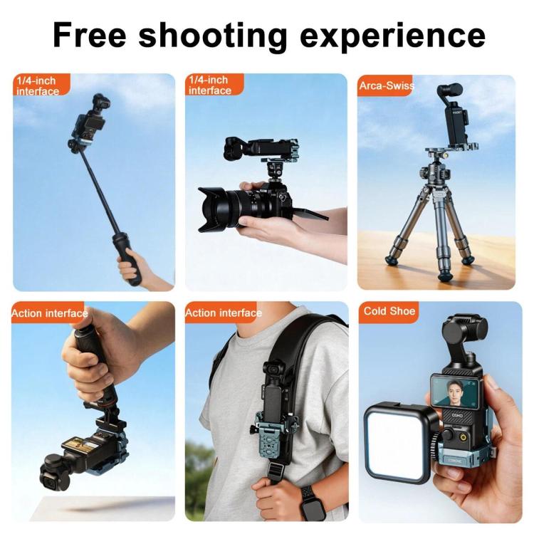 For DJI Osmo Pocket 3 COBONE Magnetic Extension Mount Quick-Release Adapter With 1/4-Inch Screw Hole & Cold Shoe CPK-2