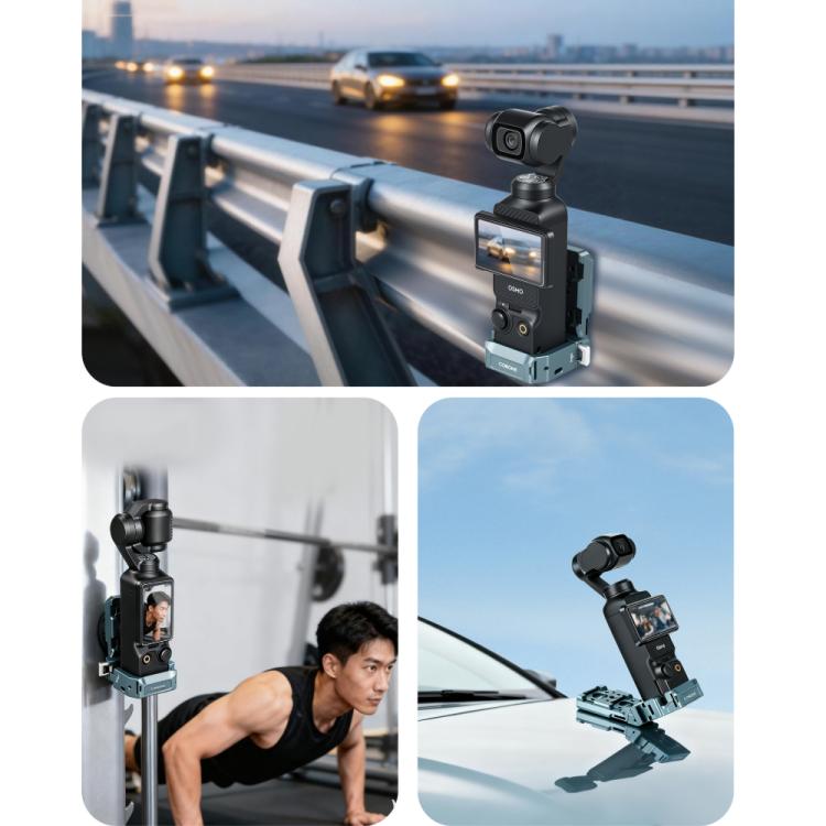 For DJI Osmo Pocket 3 COBONE Magnetic Extension Mount Quick-Release Adapter With 1/4-Inch Screw Hole & Cold Shoe CPK-2