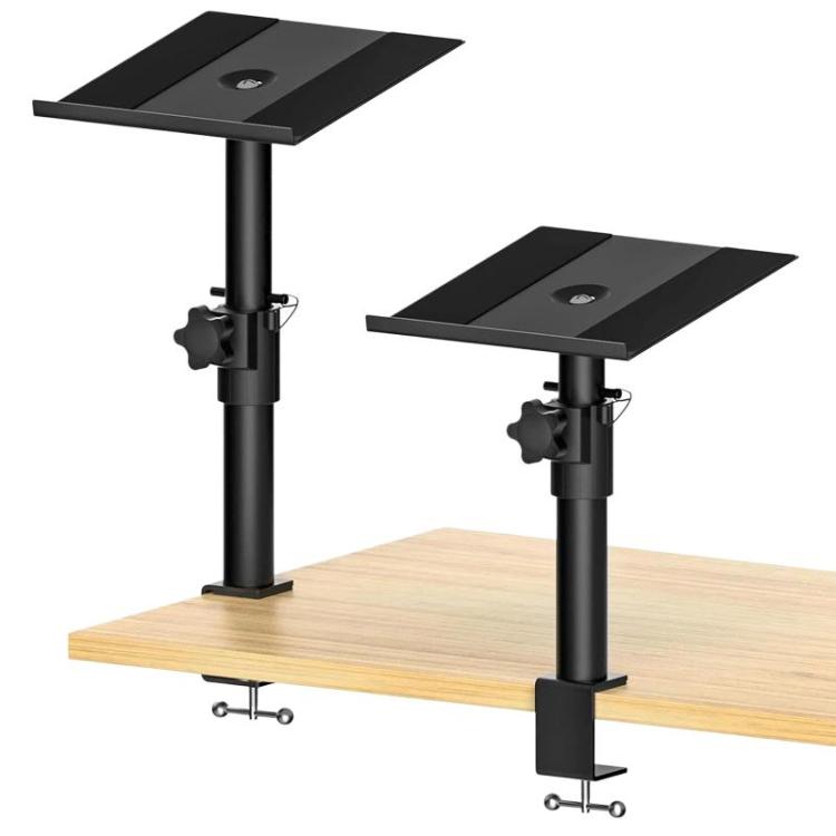 Clamp-On Desktop Speaker Stand Movable No-Drill Height Adjustable Speaker Holder, Spec: Double