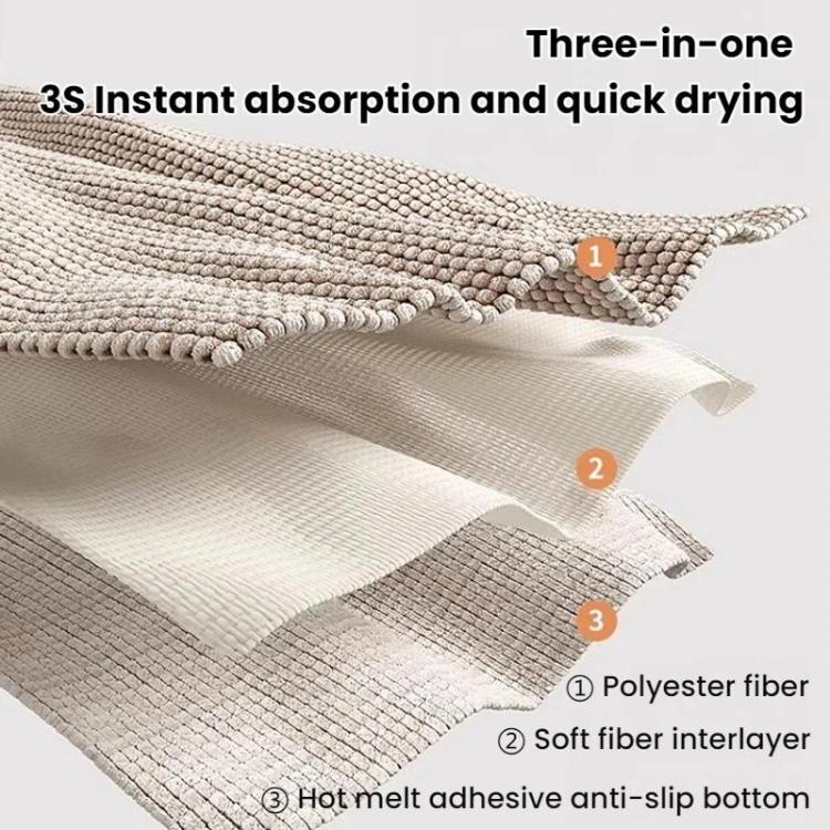 Bathroom Stain-Resistant Chenille Short-Pile Absorbent Non-Slip Mat, Size: 50x80cm