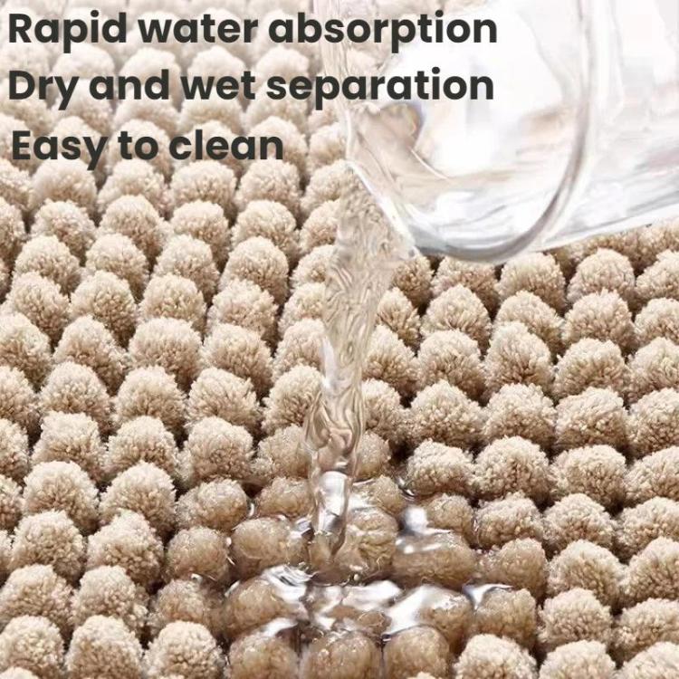 Bathroom Stain-Resistant Chenille Short-Pile Absorbent Non-Slip Mat, Size: 50x80cm