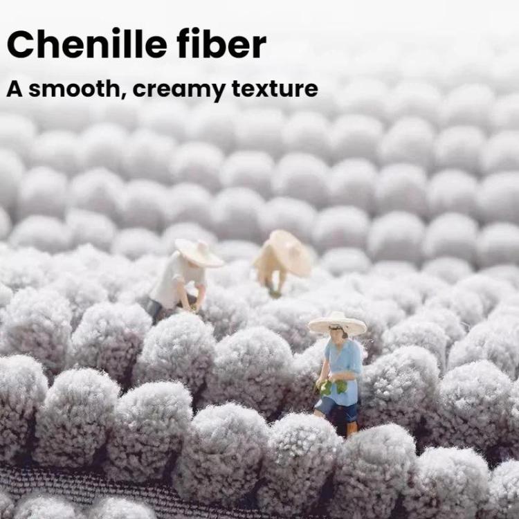 Bathroom Stain-Resistant Chenille Short-Pile Absorbent Non-Slip Mat, Size: 50x80cm