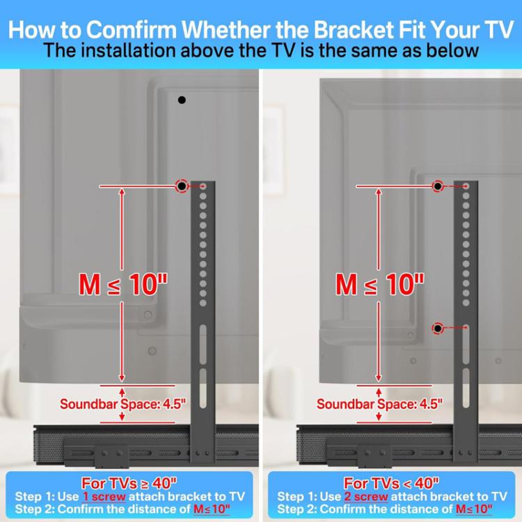 JJ-9452-B-0 No-Drilling Long Soundbar TV Wall Mount Speaker & TV Connecting Mount