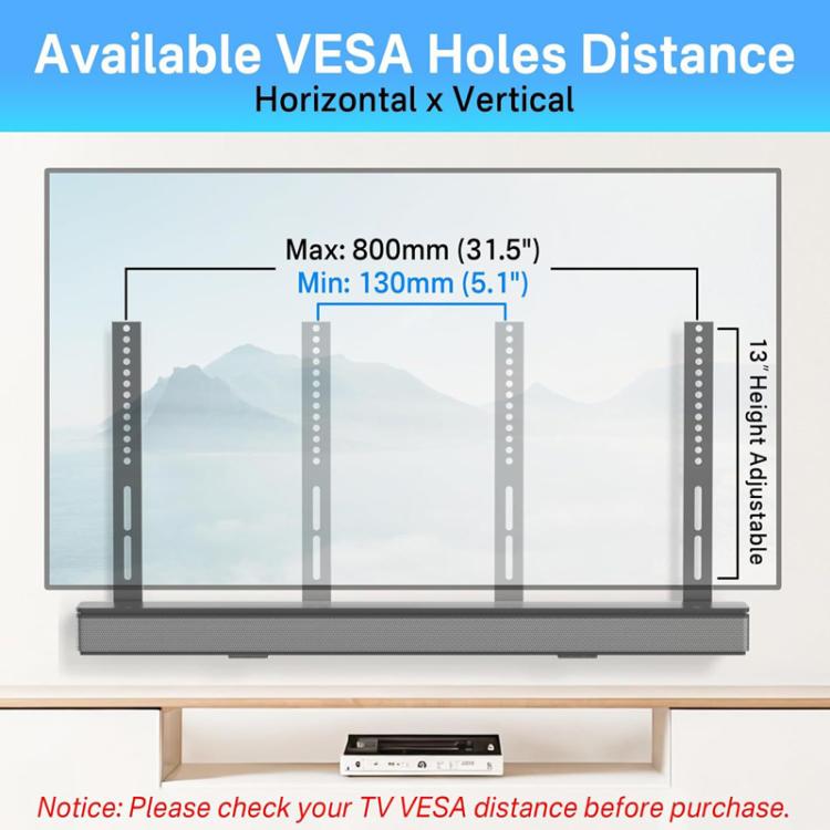 JJ-9452-B-0 No-Drilling Long Soundbar TV Wall Mount Speaker & TV Connecting Mount