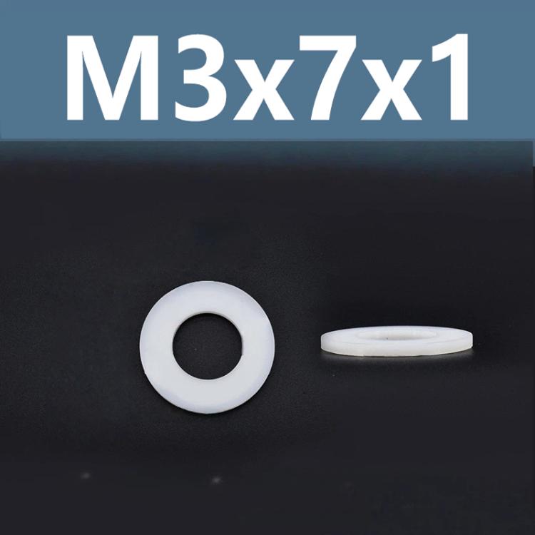 1000pcs /Pack Nylon Flat Washer Insulating Round Spacers M3x7x1