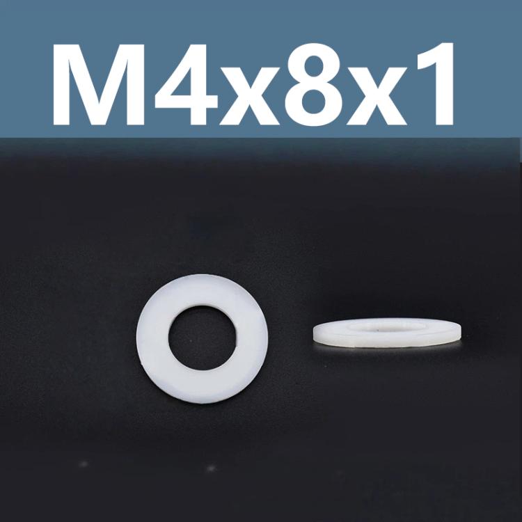 1000pcs /Pack Nylon Flat Washer Insulating Round Spacers M4x8x1