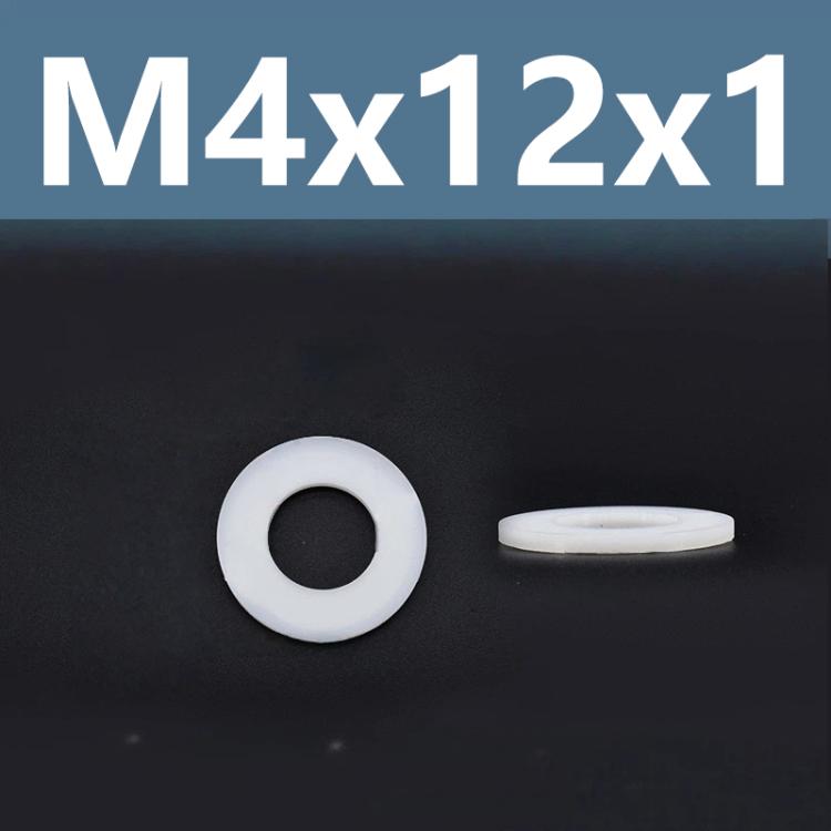 1000pcs /Pack Nylon Flat Washer Insulating Round Spacers M4x12x1