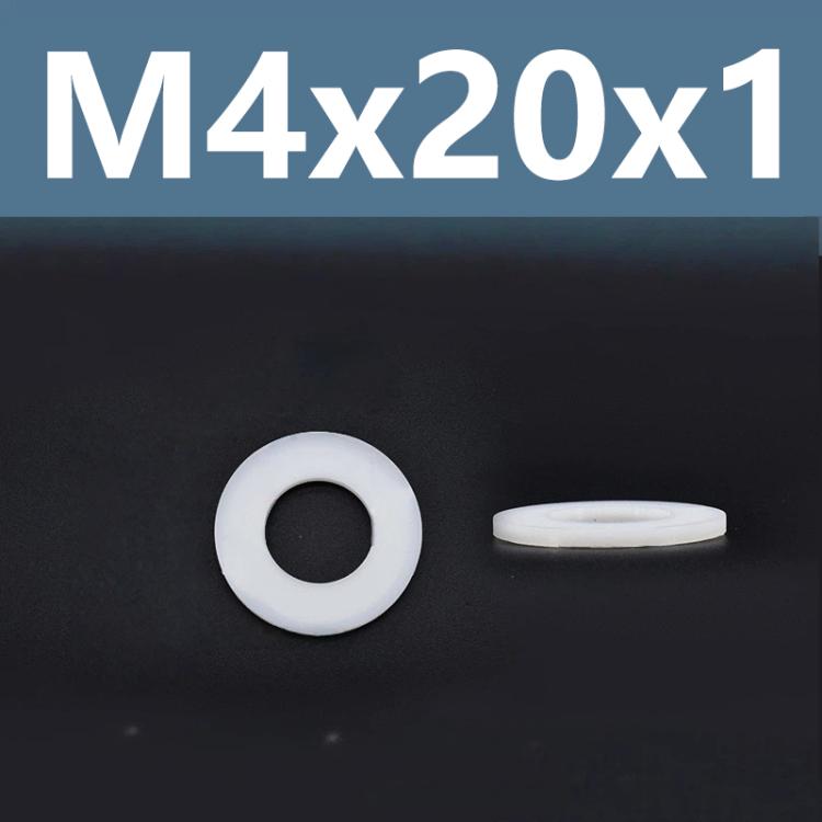 1000pcs /Pack Nylon Flat Washer Insulating Round Spacers M4x20x1