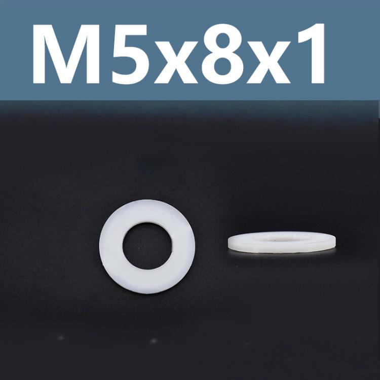 1000pcs /Pack Nylon Flat Washer Insulating Round Spacers M5x8x1