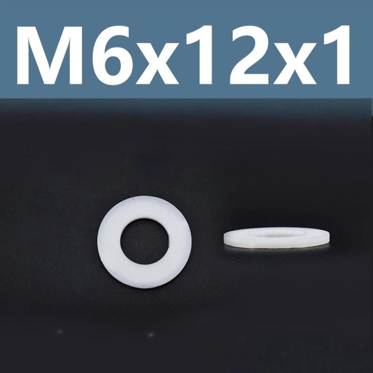 1000pcs /Pack Nylon Flat Washer Insulating Round Spacers M6x12x1