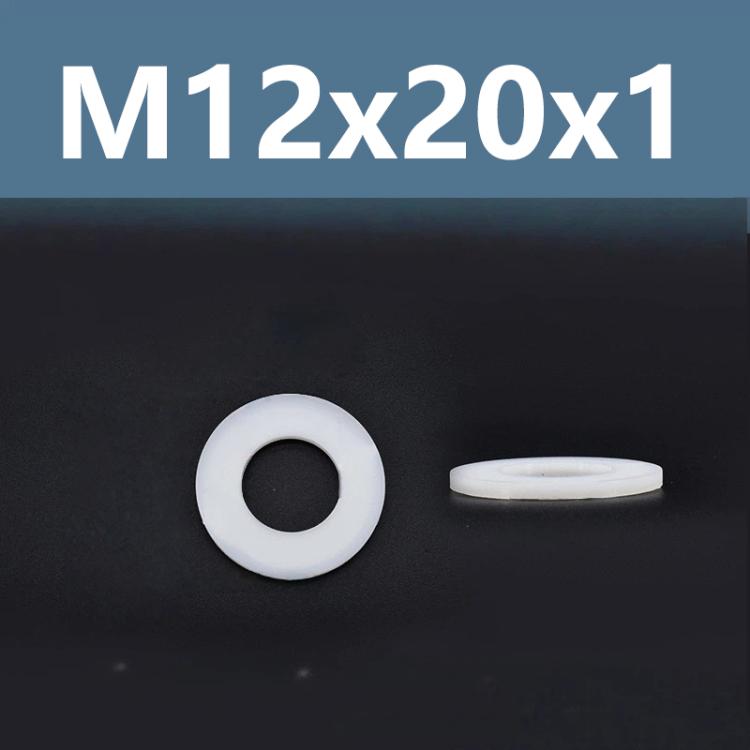1000pcs /Pack Nylon Flat Washer Insulating Round Spacers M12x20x1