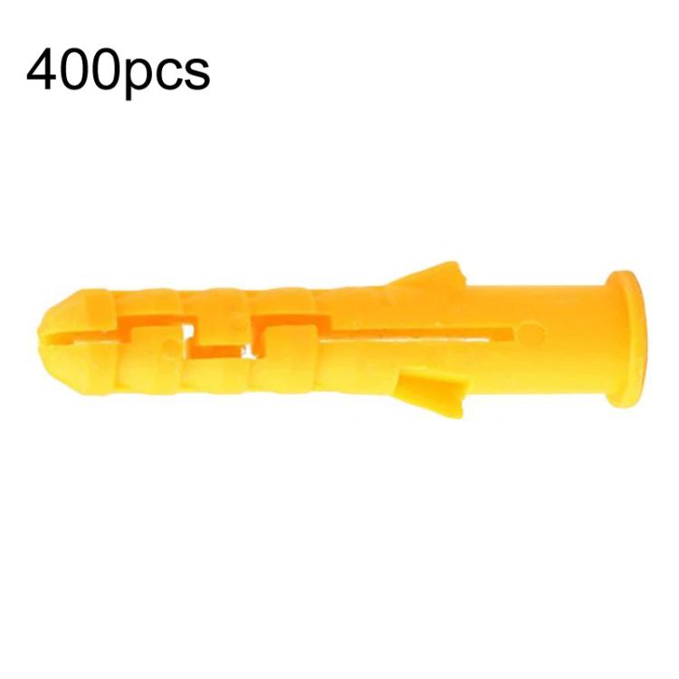 400pcs Plastic Screw Expansion Pipe Mini Rubber Plug Wall Anchor, Spec: M8 x 80mm Yellow