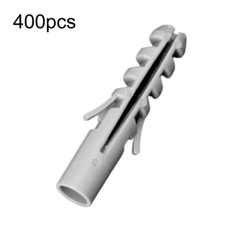 400pcs Plastic Screw Expansion Pipe Mini Rubber Plug Wall Anchor, Spec: M12 x 60mm Grey
