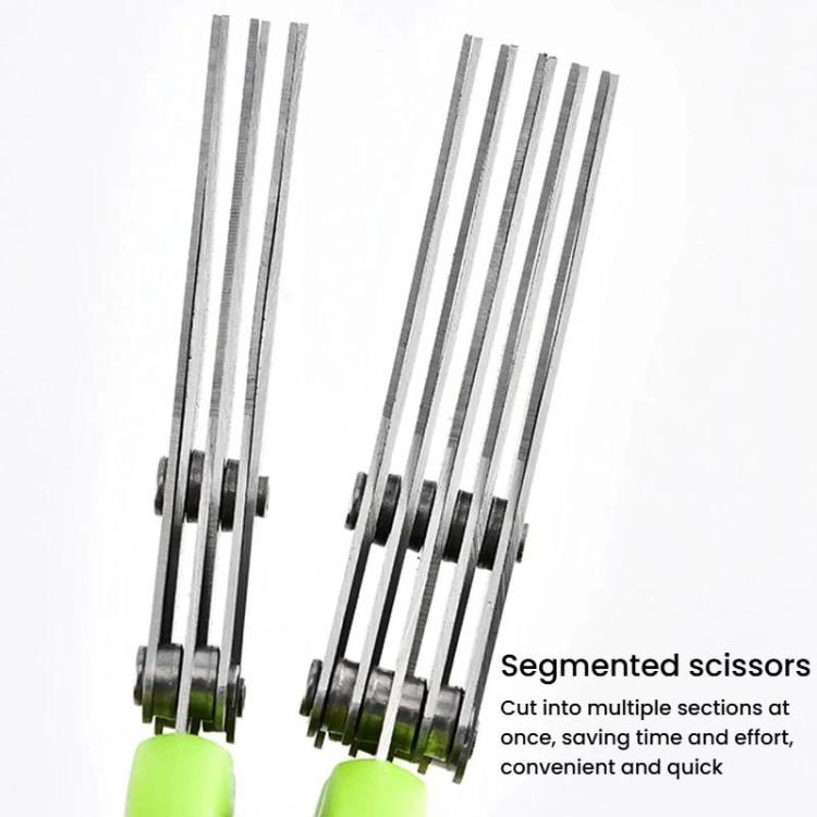 LsCook Stainless Steel Multi-Blade Multi-Function Kitchen Scallion Scissors, Spec: Cardboard Packaging 5-layer