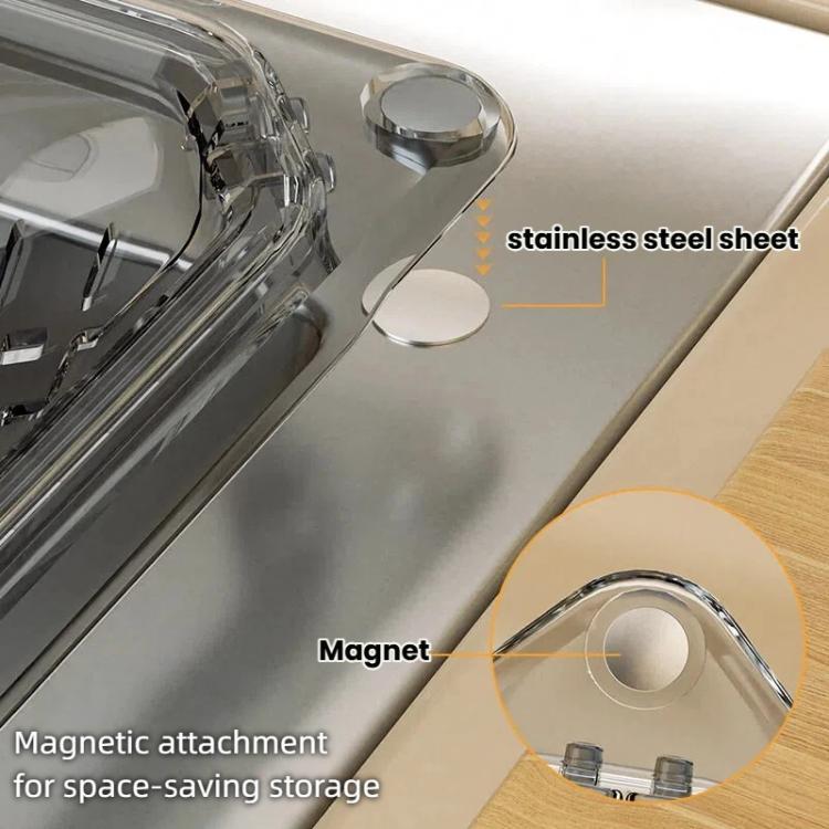 Magnetic Triangle Sink Strainer Kitchen Food Waste Collector Drain Basket - Transparent Gray