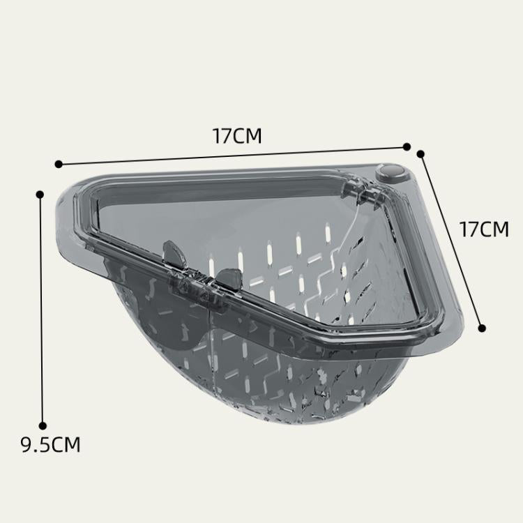 Magnetic Triangle Sink Strainer Kitchen Food Waste Collector Drain Basket - Transparent Gray