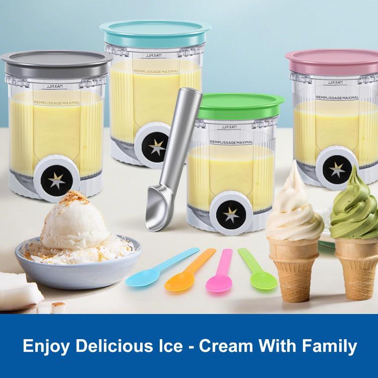 For Ninja NC700 / NC701 Ice Cream Maker 4pcs /Pack Replacement Ice Cream Cups Storage Tanks A Type