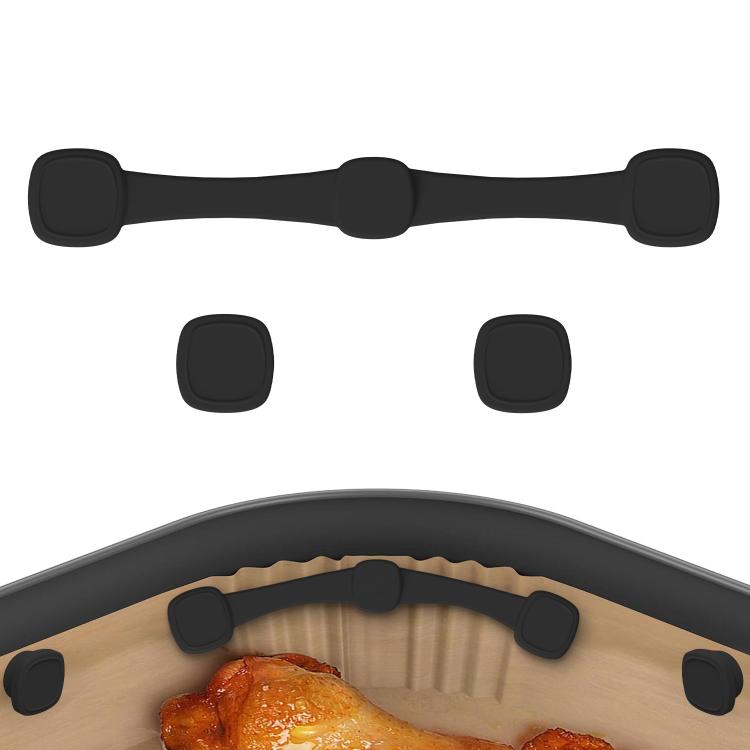 Magnetic Silicone Buckle for Air Fryer Parchment Paper Heat Resistant Liner Clips Square Black