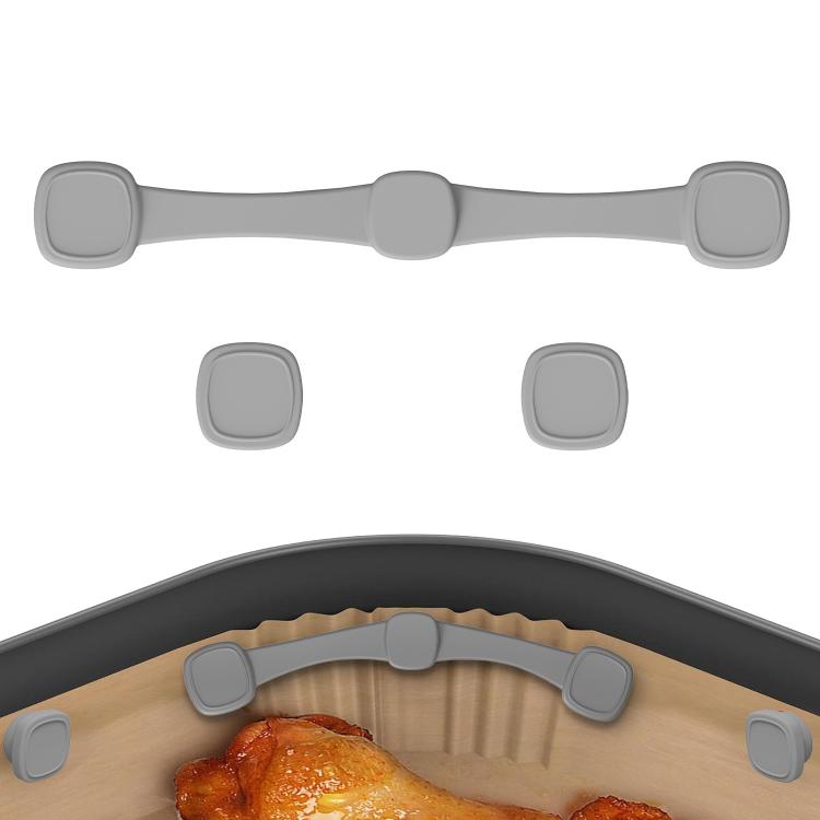 Magnetic Silicone Buckle for Air Fryer Parchment Paper Heat Resistant Liner Clips Square Gray