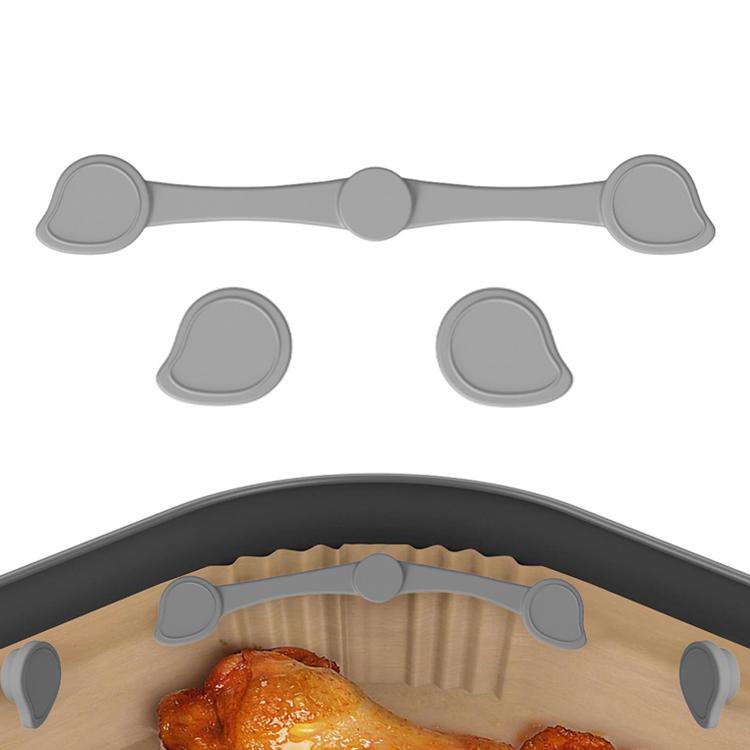 Magnetic Silicone Buckle for Air Fryer Parchment Paper Heat Resistant Liner Clips Teardrop Gray