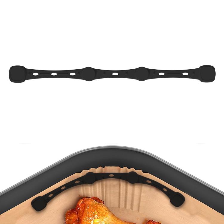 Magnetic Silicone Buckle for Air Fryer Parchment Paper Heat Resistant Liner Clips Extended Black