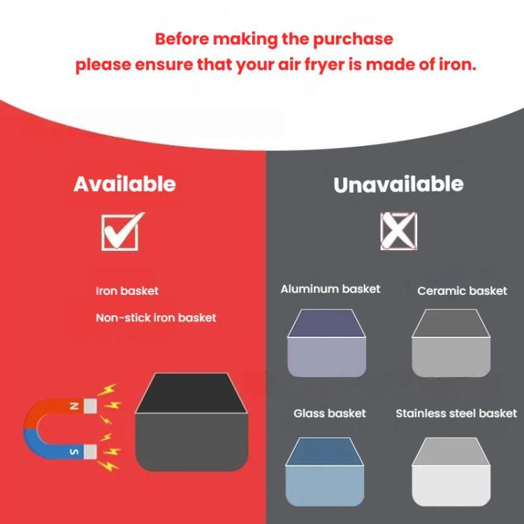 Magnetic Silicone Buckle for Air Fryer Parchment Paper Heat Resistant Liner Clips Extended Red