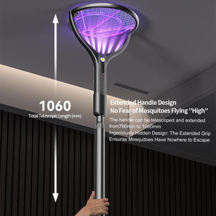 XH-57 Retractable & Rotatable Electric Mosquito Racket Household Mosquito Zapper With Light & Auto Lure Function